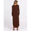 image:imageANRABESS Womens Long Sleeve Maxi Dresses 2026 Fall Outfits Casual Loose Split Travel Vacation T Shirt Dress with PocketsCoffee