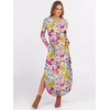 image:imageANRABESS Womens Long Sleeve Maxi Dresses 2026 Fall Outfits Casual Loose Split Travel Vacation T Shirt Dress with PocketsFloral Blue Orange Pink