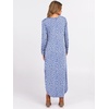 image:imageANRABESS Womens Long Sleeve Maxi Dresses 2026 Fall Outfits Casual Loose Split Travel Vacation T Shirt Dress with PocketsFloral Blue White