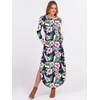 image:imageANRABESS Womens Long Sleeve Maxi Dresses 2026 Fall Outfits Casual Loose Split Travel Vacation T Shirt Dress with PocketsFloral Green Pink