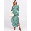image:imageANRABESS Womens Long Sleeve Maxi Dresses 2026 Fall Outfits Casual Loose Split Travel Vacation T Shirt Dress with PocketsFloral Lake Blue