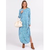 image:imageANRABESS Womens Long Sleeve Maxi Dresses 2026 Fall Outfits Casual Loose Split Travel Vacation T Shirt Dress with PocketsFloral Light Blue White