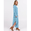 image:imageANRABESS Womens Long Sleeve Maxi Dresses 2026 Fall Outfits Casual Loose Split Travel Vacation T Shirt Dress with PocketsFloral Light Blue White