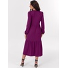 image:imageANRABESS Womens Long Sleeve Maxi Dresses 2026 Spring Casual V Neck Flowy Tiered Boho Modest Vacation Dress with PocketsPurple