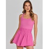 image:imageANRABESS Womens Mini Tennis Dresses Skort Summer Sleeveless One Piece Workout Romper Dress with Shorts Athletic 2026 OutfitHot Pink
