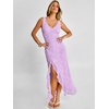 image:imageANRABESS Womens Sexy V Neck Sleeveless Wedding Guest Dresses Spring Mesh Bodycon High Slit Ruffle Hem Cocktail Maxi DressLight Purple