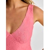 image:imageANRABESS Womens Sexy V Neck Sleeveless Wedding Guest Dresses Spring Mesh Bodycon High Slit Ruffle Hem Cocktail Maxi DressPink