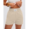 image:imageANRABESS Womens Soft Athletic Shorts Casual High Waist Summer Shorts AllDay Cozy for Gym Workout amp LoungeBeige