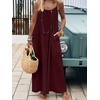 image:imageANRABESS Womens Spaghetti Strap Backless Cami Maxi Dresses  Loose Flowy Long SundressLightweight CozyLounge House Beach Vacation OutfitsCasualSummer Spring ClothesWine Red