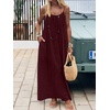 image:imageANRABESS Womens Spaghetti Strap Backless Cami Maxi Dresses  Loose Flowy Long SundressLightweight CozyLounge House Beach Vacation OutfitsCasualSummer Spring ClothesWine Red