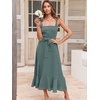 image:imageANRABESS Womens Square Neck Ruffle Split Midi Elegant Formal Wedding Guest Cocktail Bridesmaid Graduation Party DressesGrey Blue