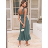image:imageANRABESS Womens Square Neck Ruffle Split Midi Elegant Formal Wedding Guest Cocktail Bridesmaid Graduation Party DressesGrey Blue