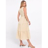 image:imageANRABESS Womens Summer Casual Maxi Dress Sleeveless Crewneck Smocked 2026 Flowy Plaid Tiered Boho A Line Beach Long SundressBeige Plaid