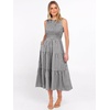 image:imageANRABESS Womens Summer Casual Maxi Dress Sleeveless Crewneck Smocked 2026 Flowy Plaid Tiered Boho A Line Beach Long SundressBlack Plaid