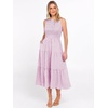image:imageANRABESS Womens Summer Casual Maxi Dress Sleeveless Crewneck Smocked 2026 Flowy Plaid Tiered Boho A Line Beach Long SundressPink White Plaid