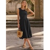 image:imageANRABESS Womens Summer Casual Midi Dresses Sleeveless Smocked Elastic Waist Flowy Sundress 2026 Spring Beach Vacation ClothesBlack