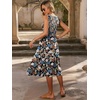 image:imageANRABESS Womens Summer Casual Midi Dresses Sleeveless Smocked Elastic Waist Flowy Sundress 2026 Spring Beach Vacation ClothesBlack Flower Cluster