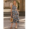 image:imageANRABESS Womens Summer Casual Midi Dresses Sleeveless Smocked Elastic Waist Flowy Sundress 2026 Spring Beach Vacation ClothesBlack Flower Cluster