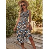 image:imageANRABESS Womens Summer Casual Midi Dresses Sleeveless Smocked Elastic Waist Flowy Sundress 2026 Spring Beach Vacation ClothesBlack Flower Cluster