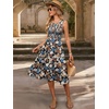 image:imageANRABESS Womens Summer Casual Midi Dresses Sleeveless Smocked Elastic Waist Flowy Sundress 2026 Spring Beach Vacation ClothesBlack Flower Cluster