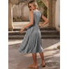 image:imageANRABESS Womens Summer Casual Midi Dresses Sleeveless Smocked Elastic Waist Flowy Sundress 2026 Spring Beach Vacation ClothesBlack White Striped