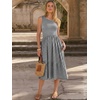 image:imageANRABESS Womens Summer Casual Midi Dresses Sleeveless Smocked Elastic Waist Flowy Sundress 2026 Spring Beach Vacation ClothesBlack White Striped