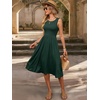 image:imageANRABESS Womens Summer Casual Midi Dresses Sleeveless Smocked Elastic Waist Flowy Sundress 2026 Spring Beach Vacation ClothesDark Green
