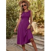 image:imageANRABESS Womens Summer Casual Midi Dresses Sleeveless Smocked Elastic Waist Flowy Sundress 2026 Spring Beach Vacation ClothesDark Purple