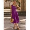 image:imageANRABESS Womens Summer Casual Midi Dresses Sleeveless Smocked Elastic Waist Flowy Sundress 2026 Spring Beach Vacation ClothesDark Purple