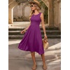 image:imageANRABESS Womens Summer Casual Midi Dresses Sleeveless Smocked Elastic Waist Flowy Sundress 2026 Spring Beach Vacation ClothesDark Purple