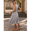 image:imageANRABESS Womens Summer Casual Midi Dresses Sleeveless Smocked Elastic Waist Flowy Sundress 2026 Spring Beach Vacation ClothesGrey Khaki White Dot