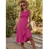 image:imageANRABESS Womens Summer Casual Midi Dresses Sleeveless Smocked Elastic Waist Flowy Sundress 2026 Spring Beach Vacation ClothesHot Pink