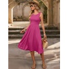 image:imageANRABESS Womens Summer Casual Midi Dresses Sleeveless Smocked Elastic Waist Flowy Sundress 2026 Spring Beach Vacation ClothesHot Pink