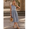 image:imageANRABESS Womens Summer Casual Midi Dresses Sleeveless Smocked Elastic Waist Flowy Sundress 2026 Spring Beach Vacation ClothesNavy Blue White Striped