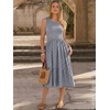 image:imageANRABESS Womens Summer Casual Midi Dresses Sleeveless Smocked Elastic Waist Flowy Sundress 2026 Spring Beach Vacation ClothesNavy Blue White Striped