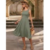 image:imageANRABESS Womens Summer Casual Midi Dresses Sleeveless Smocked Elastic Waist Flowy Sundress 2026 Spring Beach Vacation ClothesOlive