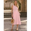 image:imageANRABESS Womens Summer Casual Midi Dresses Sleeveless Smocked Elastic Waist Flowy Sundress 2026 Spring Beach Vacation ClothesPink Round Dot