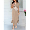 image:imageANRABESS Womens Summer Casual Polo V Neck DressesAlmond