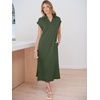 image:imageANRABESS Womens Summer Casual Polo V Neck DressesArmy Green