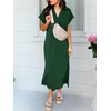 image:imageANRABESS Womens Summer Casual Polo V Neck DressesForest Green