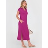 image:imageANRABESS Womens Summer Casual Polo V Neck DressesHot Pink