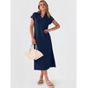 image:imageANRABESS Womens Summer Casual Polo V Neck DressesNavy Blue
