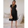 image:imageANRABESS Womens Summer Causal Dresses V Neck Short Sleeve Midi Dress 2026 Flowy Tiered Boho Beach Sundress Vacation OutfitsBlack