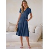 image:imageANRABESS Womens Summer Causal Dresses V Neck Short Sleeve Midi Dress 2026 Flowy Tiered Boho Beach Sundress Vacation OutfitsBlue