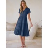image:imageANRABESS Womens Summer Causal Dresses V Neck Short Sleeve Midi Dress 2026 Flowy Tiered Boho Beach Sundress Vacation OutfitsBlue