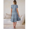 image:imageANRABESS Womens Summer Causal Dresses V Neck Short Sleeve Midi Dress 2026 Flowy Tiered Boho Beach Sundress Vacation OutfitsFloral Blue