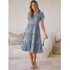 image:imageANRABESS Womens Summer Causal Dresses V Neck Short Sleeve Midi Dress 2026 Flowy Tiered Boho Beach Sundress Vacation OutfitsFloral Blue