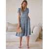 image:imageANRABESS Womens Summer Causal Dresses V Neck Short Sleeve Midi Dress 2026 Flowy Tiered Boho Beach Sundress Vacation OutfitsFloral Blue
