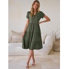 image:imageANRABESS Womens Summer Causal Dresses V Neck Short Sleeve Midi Dress 2026 Flowy Tiered Boho Beach Sundress Vacation OutfitsOlive