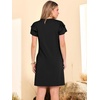 image:imageANRABESS Womens Summer Dress Casual Ruffle Short Sleeve V Neck Button Down Shift Mini Dresses 2026 Beach Vacation ClothesBlack